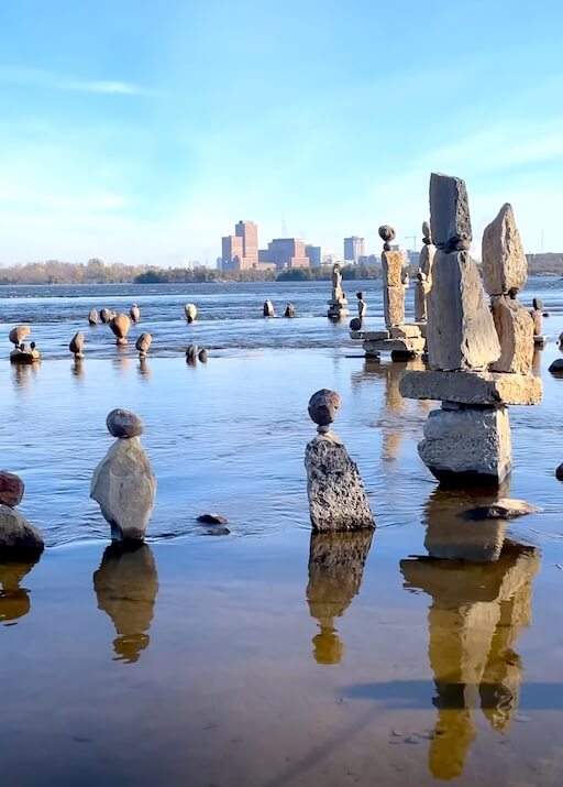 balance sculpture at Ottawa river