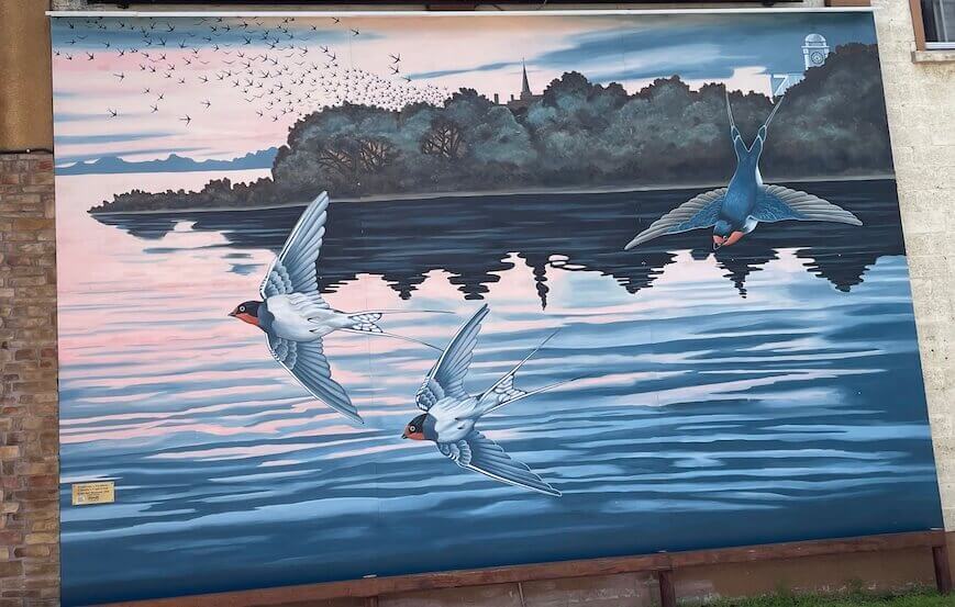 The Swallows mural Pembroke Ontario